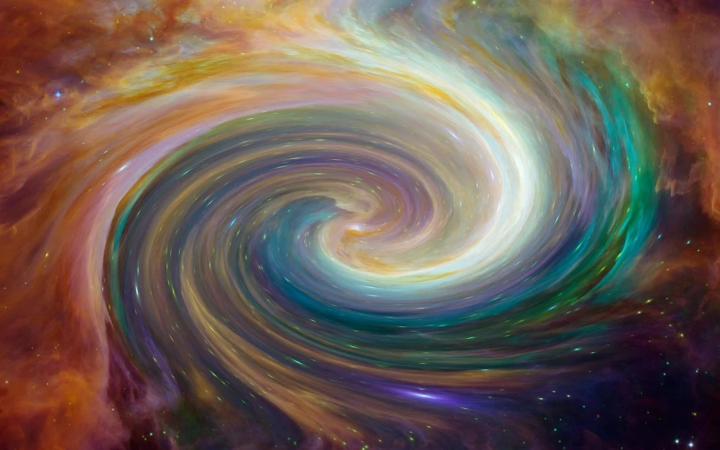 a painting of a colorful swirl in space, whirling death, colossale interstellar portal, iphone 15 background, hurricane