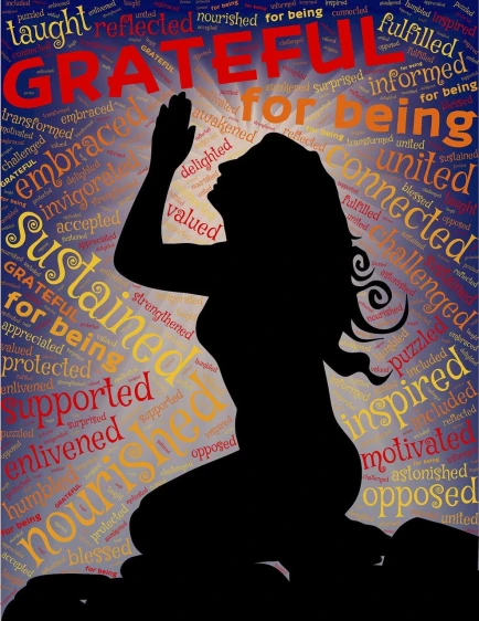 a silhouette of a woman sitting on top of a bed, a digital rendering, inspired by Milton Glaser, pixabay, happening, gracefully belly dancing pose, word, thank you, grieving. intricate