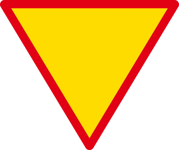 a red and yellow triangular sign on a black background, inspired by Veikko Törmänen, borders, sergeant, dolman, cosmopolitan