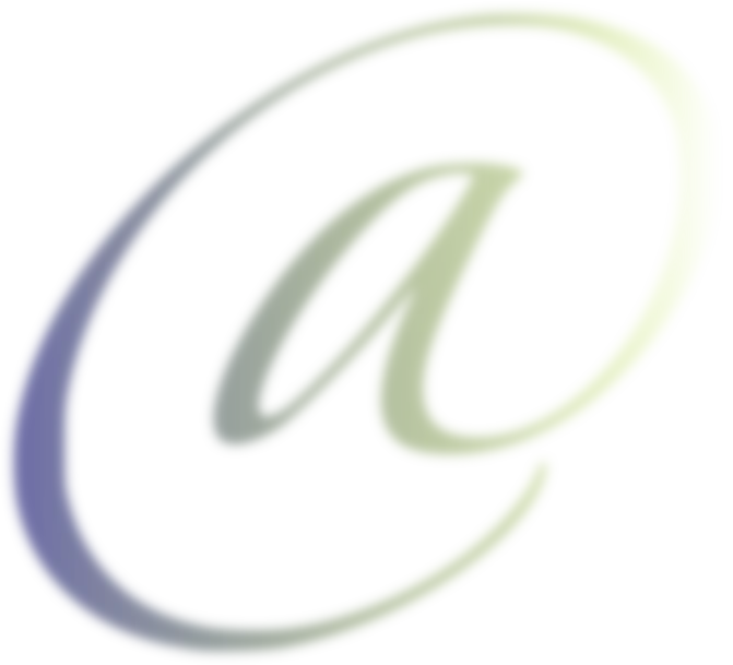 a green and blue at symbol on a white background, pixabay, computer art, email, yellow purple green, abalone, logo for a social network