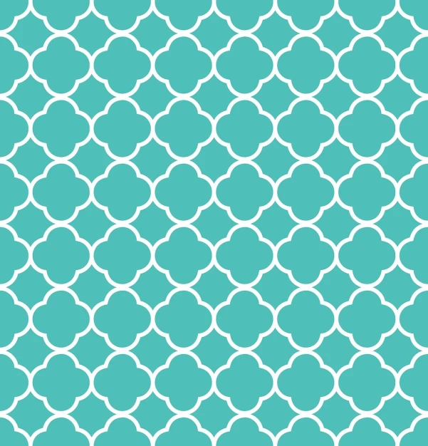 a blue and white pattern with circles, trending on shutterstock, arabesque, teal tunic, vines. tiffany blue, moroccan, lattice