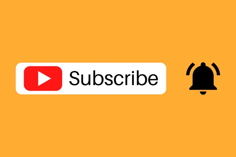 a sign that says subscribe next to a bell, inspired by Ota Bubeníček, youtube thumbnail, yellow theme, official modern animation, peru