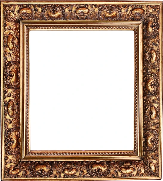 a gold picture frame on a white background, a detailed painting, pinterest, hd picture, renaissance oil portrait, zhuoxin ye, biedermeier