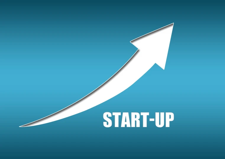 a white arrow pointing upward on a blue background, an illustration of, start, up close picture, an illustration, stats