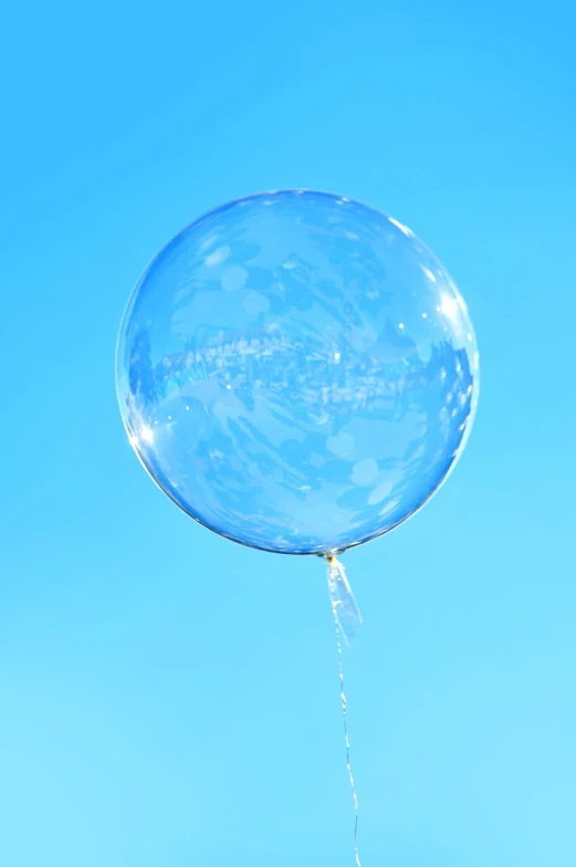 a person holding a blue balloon in the air, a picture, fine bubbles, tokujin yoshioka, clear and sunny, stick