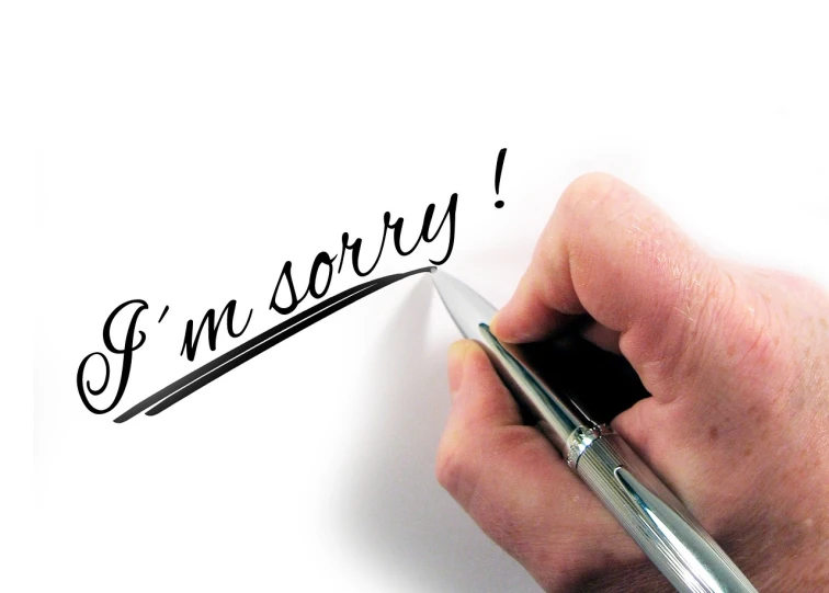 a person writing on a piece of paper with a pen, a cartoon, by Pamela Drew, pixabay, happening, forgiveness, solemn gesture, high-key, scolding