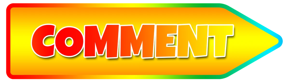 a sign with the word comment on it, by Jozef Simmler, hot summer day, game logo, banner, trimmed