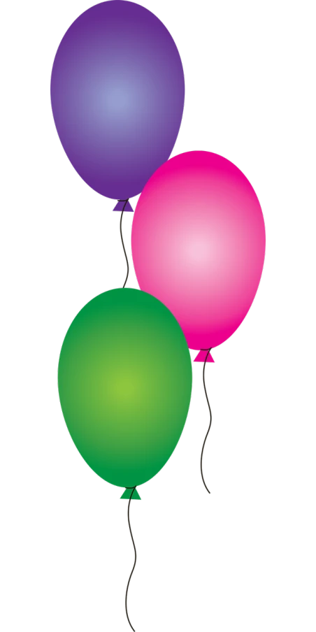 a bunch of balloons floating in the air, a digital rendering, by Winona Nelson, pixabay, with a black background, rim lights purple and green, simple path traced, pink and green