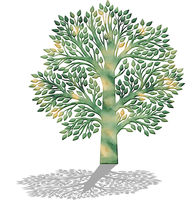 a painting of a tree on a black background, a digital rendering, art deco, simple detail. greenish lighting, rene lalique, in style of henri rousseau, detailed color scan