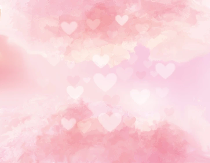 a couple of teddy bears sitting next to each other, a digital painting, by Riusuke Fukahori, romanticism, gradient light pink, (heart), abstract background, watercolor texture