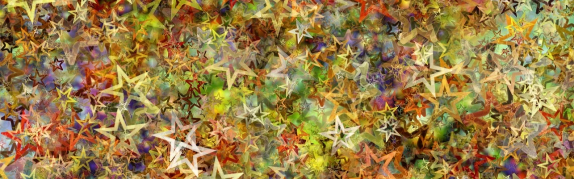 a painting of many different colors and shapes, shutterstock contest winner, generative art, colorful stars, seamless texture, autumn season, glass - reflecting - stars