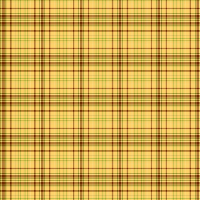 a plaid pattern in yellow and brown, a digital rendering, inspired by William Birnie Rhind, pixabay, green and brown clothes, test, cherry, celebrity