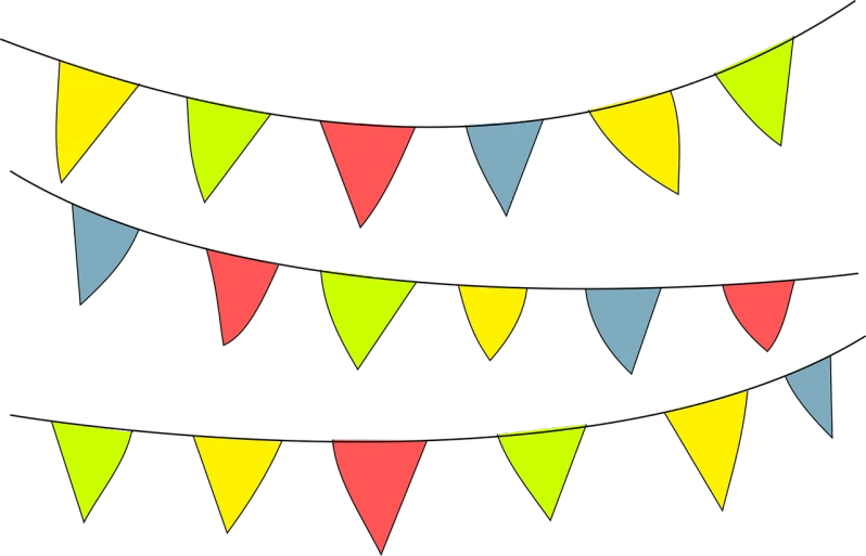 a bunch of colorful flags on a black background, a screenshot, minimalism, summer color pattern, triangle to use spell, fluorescent, low resolution