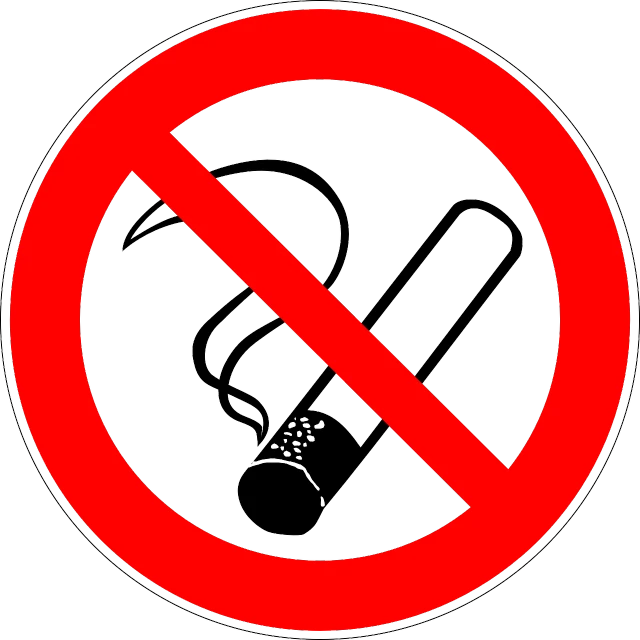 a no smoking sign on a white background, a picture, by Jan Zrzavý, pixabay, bauhaus, pot, round, stick, no wings