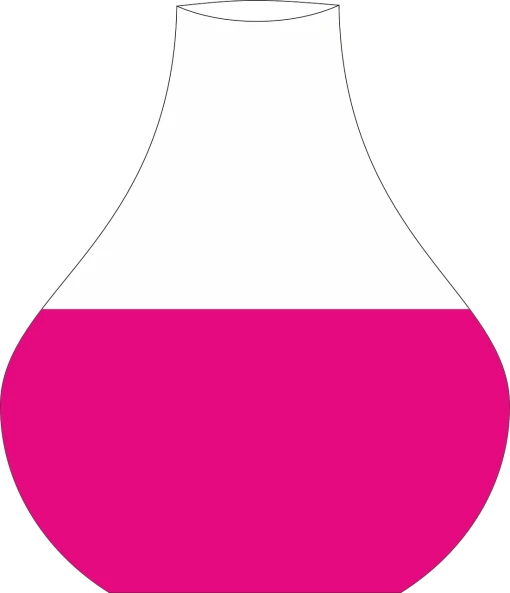 a pink and white vase on a black background, inspired by Doug Ohlson, chemisty, logo without text, long neck, round-cropped