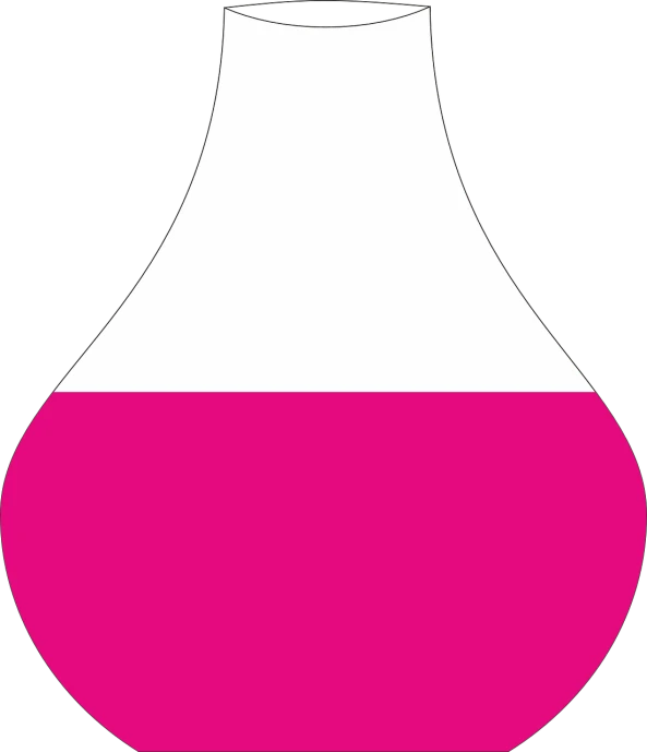 a pink and white vase on a black background, inspired by Doug Ohlson, chemisty, logo without text, long neck, round-cropped