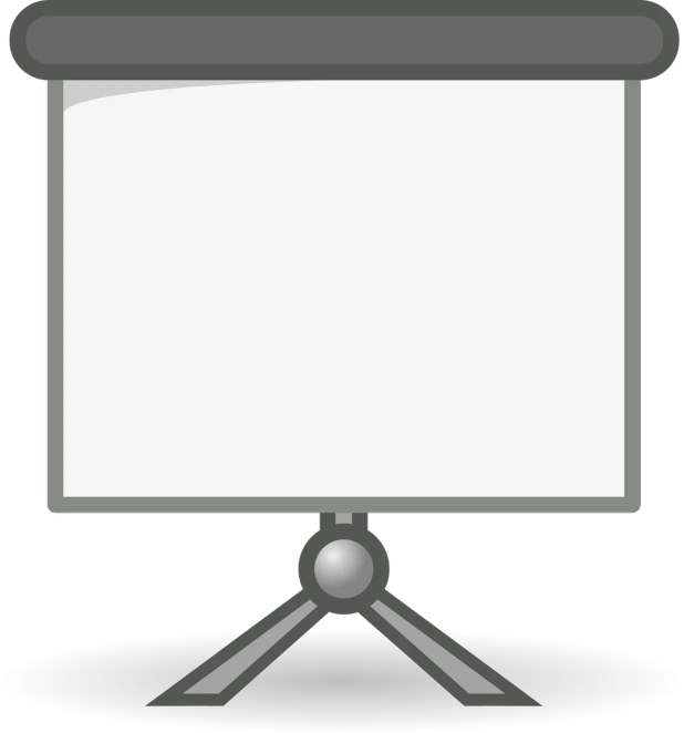 a projector screen sitting on top of a table, a computer rendering, by Andrei Kolkoutine, pixabay, computer art, clipart icon, black and white background, vertical orientation, .eps