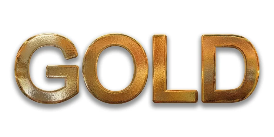 the word gold in gold letters on a white background, a stock photo, by Andrzej Wróblewski, trending on pixabay, online casino logo, no background and shadows, metal font, golden halo