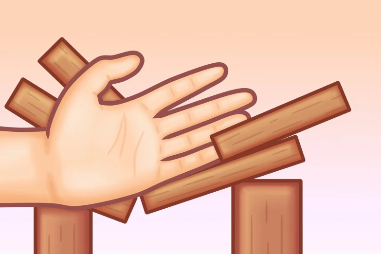 a hand reaching for a piece of wood, an illustration of, inspired by Okada Hanko, conceptual art, wikihow illustration, rung, 4k illustration, rule 34