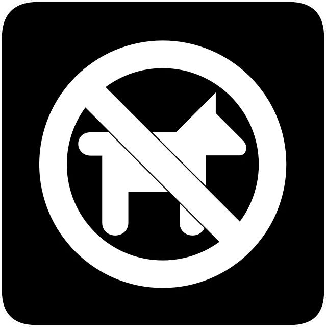 a no dogs allowed sign on a black background, a diagram, pixabay, neoplasticism, 3 2 x 3 2, the horse is not mine, persian, a park