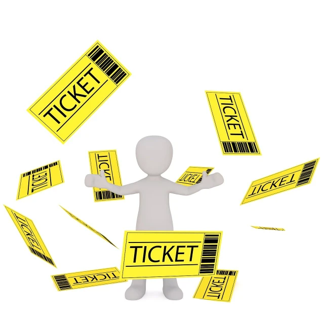 a person standing in front of a lot of tickets, a picture, 2 d cg, maintenance photo, portlet photo, high res photo