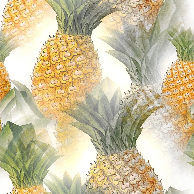 a painting of a bunch of pineapples on a tree, a digital rendering, by Elizabeth Charleston, shutterstock, art deco, seamless texture, rays, the background is white, honeycomb background