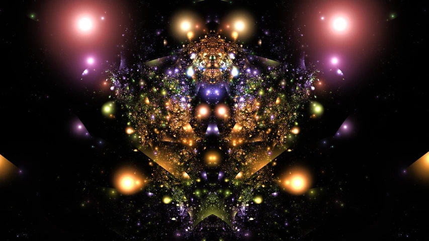 a computer generated image of a star cluster, digital art, by Daniel Chodowiecki, tumblr, digital art, perfectly symmetrical alien face, glittering multiversal ornaments, elven spirit meditating in space, dreambotmothership