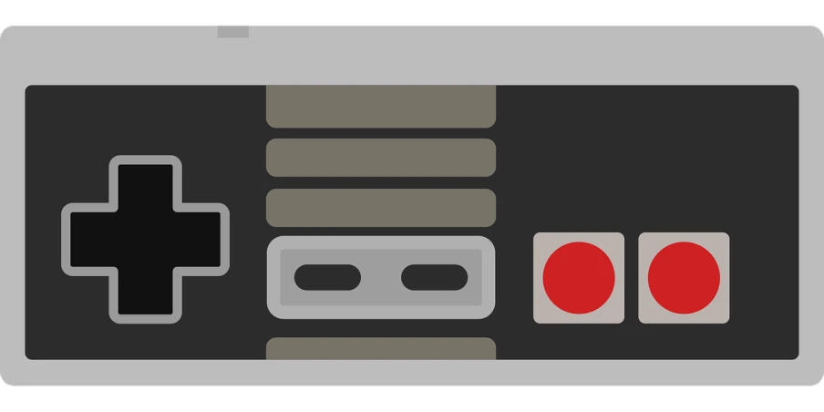 a video game controller sitting on top of a table, concept art, inspired by Mario Comensoli, pixel art, dieter rams, banner, zoomed in, nes