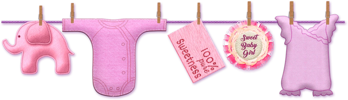 a row of baby clothes hanging on a clothes line, a digital rendering, by Puru, tumblr, conceptual art, purple and pink, ticket, ( ( dithered ) ), sweets