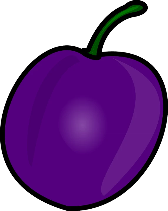 a purple plum on a black background, a digital rendering, by Tom Carapic, pixabay, sōsaku hanga, !!! very coherent!!! vector art, pepper, there is one cherry, second colours - purple