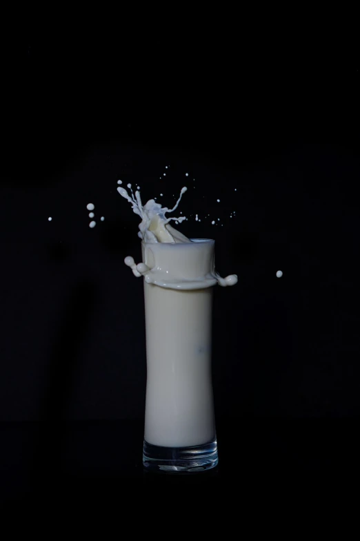 a glass of milk with a splash of milk, art photography, shot on canon eos r5, modern high sharpness photo