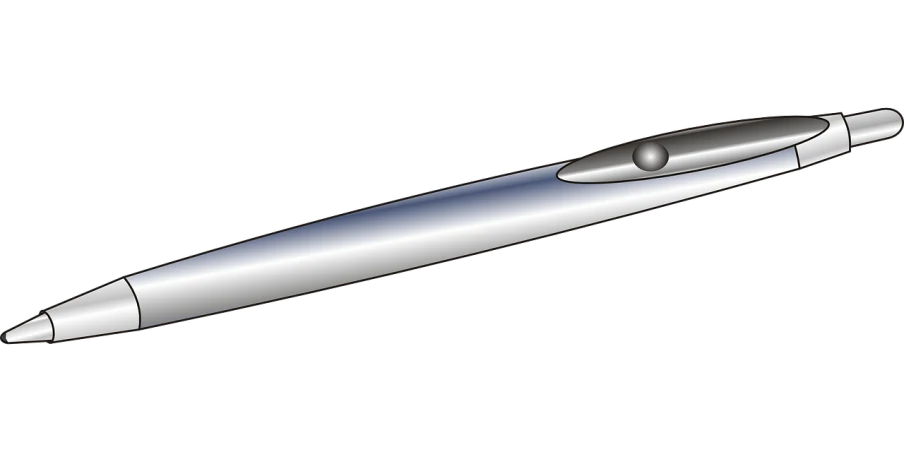 a silver pen sitting on top of a black surface, a digital rendering, inspired by Zaha Hadid, digital art, quarter view, cessna, round nose, clean cel shaded