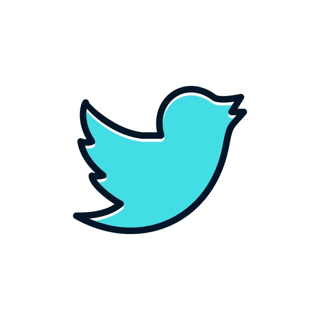 a blue bird sitting on top of a white surface, a screenshot, shutterstock, vectorized logo style, twitter, clean thick line, tiffany style