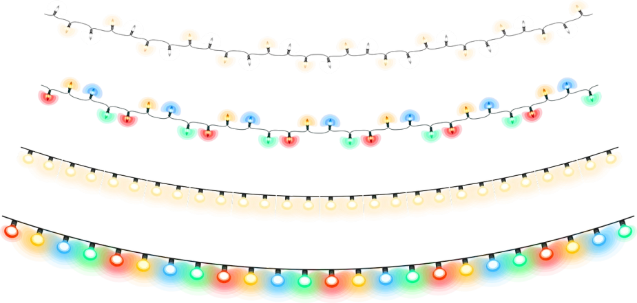 a string of christmas lights on a black background, an illustration of, inspired by Bernardo Daddi, summer festival night, various lighting mood, cafe lighting, color vector