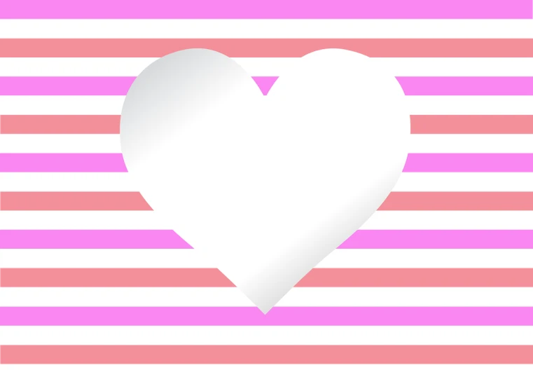 a white heart on a pink and white striped background, a picture, mirror background, holo, background(solid), summer of love