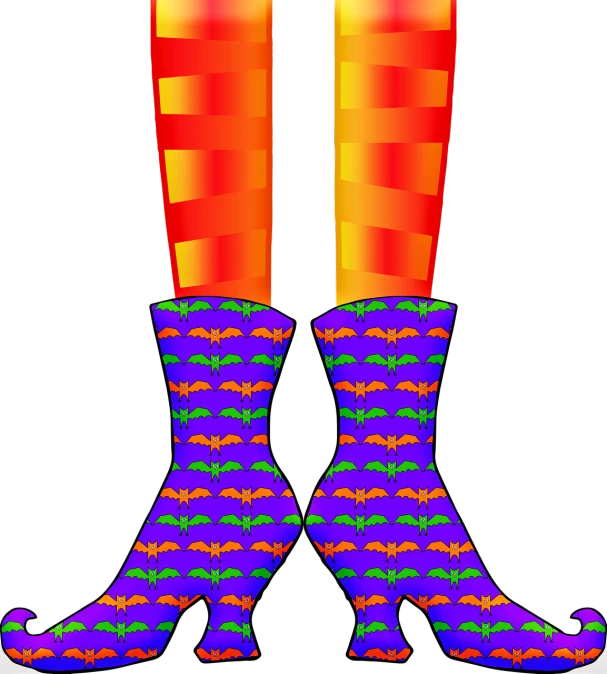 a pair of colorful socks sitting on top of each other, a digital rendering, inspired by Bernd Fasching, pop art, (tom cruise!!!!!) jester costume, highly symmetric body parts, bats pop art, autumn season