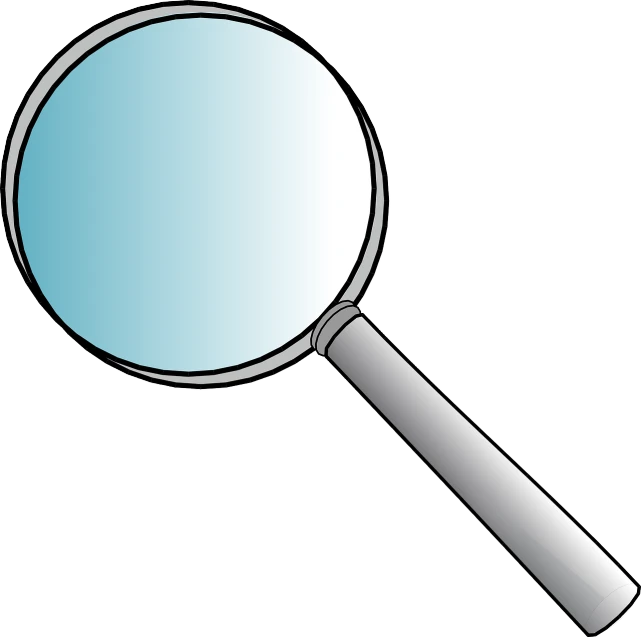 a magnifying glass on a white background, an illustration of, by Aleksander Kotsis, reflective lens, medium shot angle, clipart, full color illustration