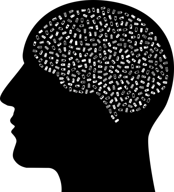 a brain made up of cell phones on a black background, by Shinji Aramaki, pixabay, ascii art, 2010, matrioshka brain, a car, amoled wallpaper