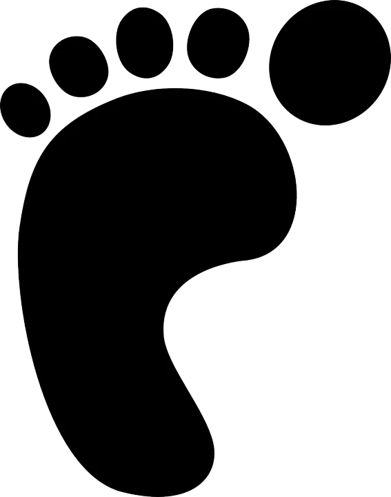 a black foot print on a white background, vector art, trending on pixabay, graffiti, pregnancy, balance, no - text no - logo, 5 k