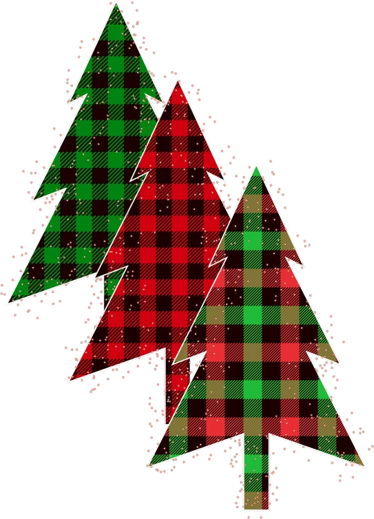 three green and red christmas trees on a black background, by Daphne Allen, digital art, tartan garment, amoled wallpaper, clipart, red and white and black colors