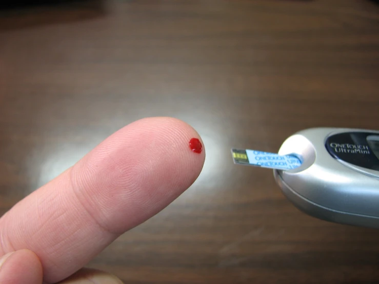 a finger with a blood stain on it, flickr, mingei, electrode, small gadget, obese ), fine pen