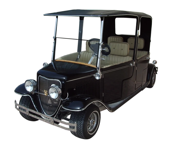 an old fashioned car is shown on a black background, flickr, art nouveau, microbus, replica model, 3 doors, t - rex