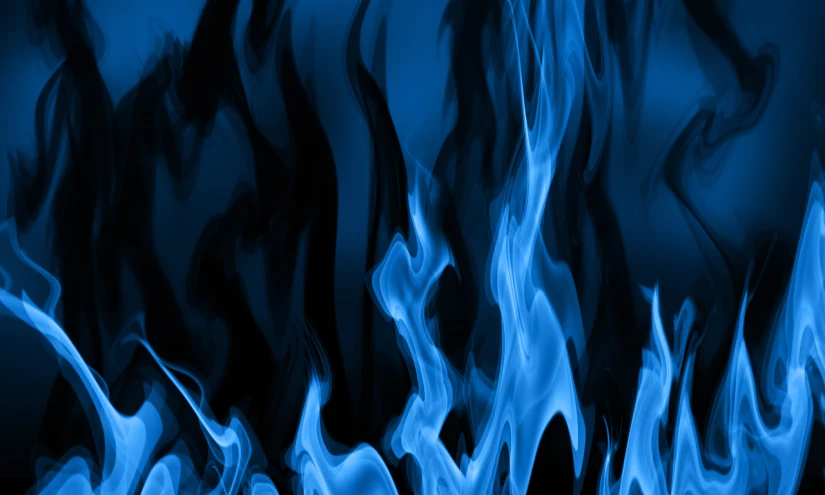 a close up of blue flames on a black background, digital art, colorized background, illustration, an illustration, paper