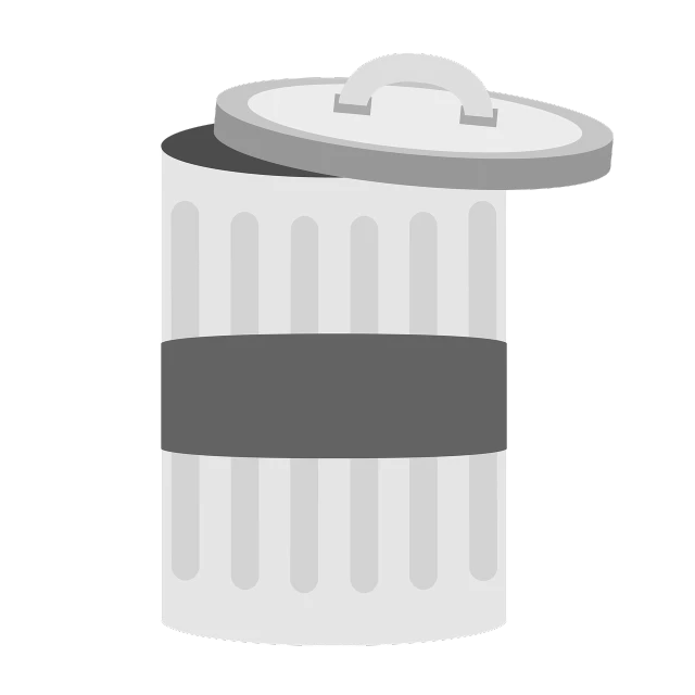 a trash can with a lid on it, a screenshot, inspired by Josef Šíma, pixabay, minimalism, dark and white, acrace catoon, battery, digital art - w 640