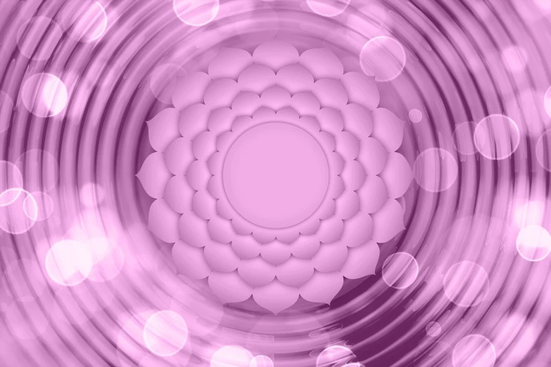 a close up of a circular object on a purple background, inspired by Nagasawa Rosetsu, digital art, pink petals, zen temple background, ripple, background image