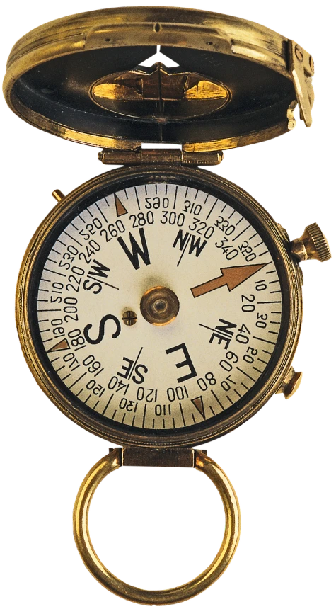 a close up of a compass on a black background, by John Ellsworth Weis, watch photo, high-resolution photograph, mines, museum item