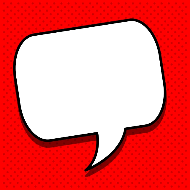 an empty speech bubble on a red background, a comic book panel, pop art, modern day, tutorial, shoulder, white