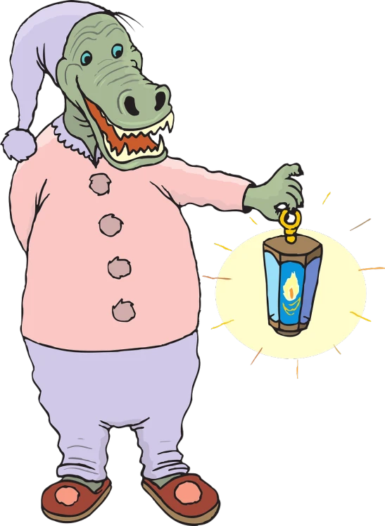 a cartoon alligator holding a trash can in one hand and a trash can in the other, concept art, inspired by Tomi Ungerer, conceptual art, lantern candle, blastoise, ! baron harkonnen!, holding a candle