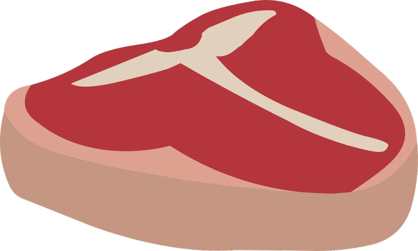 a piece of meat with a fork sticking out of it, concept art, by Maxwell Bates, pixabay, sōsaku hanga, stylised flat colors, neck zoomed in from lips down, shoe, top - side view