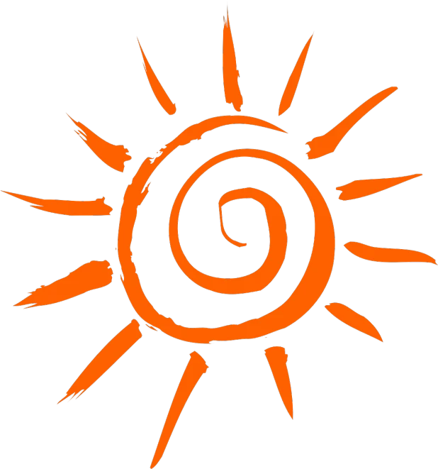 an orange and black sun on a black background, inspired by Sun Junze, spiral, black mesa, ancient symbol behind it, splento